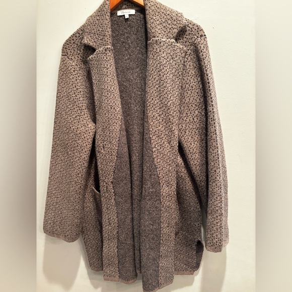 Madewell Brown patterned coat cardigan wool blend warm winter fall cabin core - Picture 5 of 16